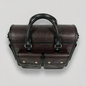 Atlas Leather Briefcase Dark brown leather briefcase