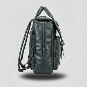 Corvin Leather Backpack Black leather backpack