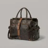 Dark brown leather weekender duffle bag